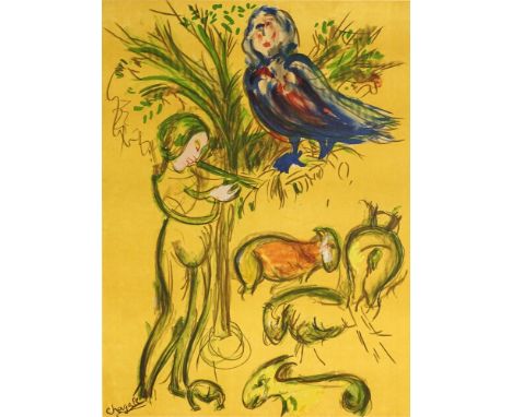 after: Marc Chagall, French Russian (1887-1985) Color Lithograph. Signed in Plate. Good Condition. Measures 22-1/2 Inches by 
