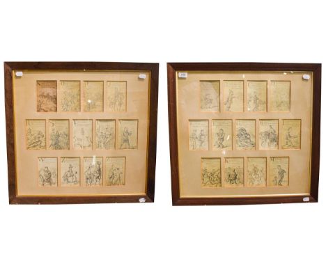 A Set of Twenty-Six First World War Comic Alphabet Black and White Prints, showing military personnel about their various pur