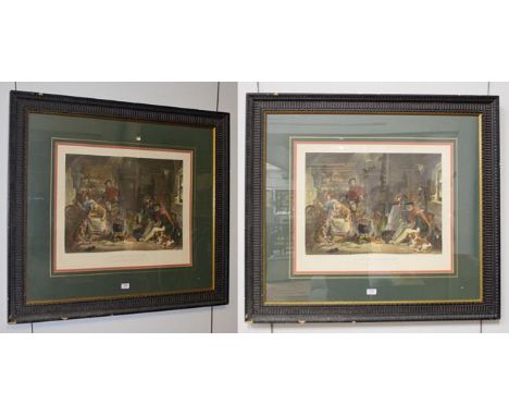 After John Fredrick Lewis (1805-1876) Highland Hospitality, coloured print, 52cm by 63cm