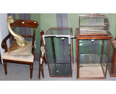 Three Edwardian glazed shop cabinets, the first with an applied plaque inscribed Frank Davidson Ltd Manchester, 63cm by 51cm 