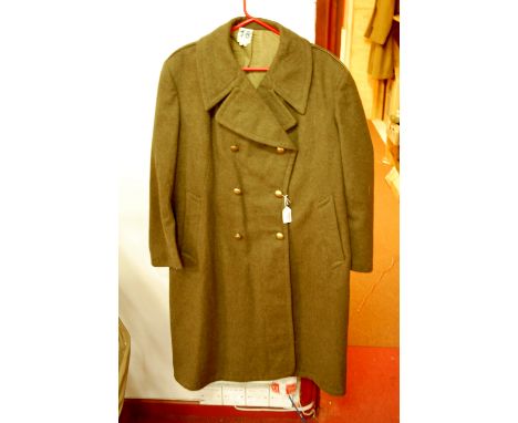 A WWII French army Great Coat stamped to the interior 'MA.VE.LA Tolouse' 