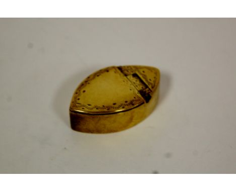 An early 19th century English miniature brass snuff box