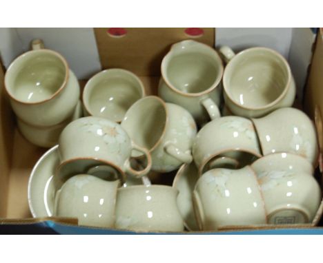 A Denby stoneware part tea service in the Daybreak pattern