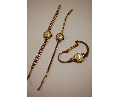 A Lanco 9ct gold cased ladies wristwatch, having manual wind movement, gold bracelet; one other on gold bracelet, gross weigh