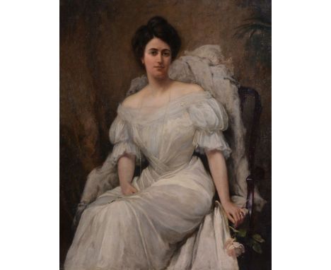 William Gibbs MacKenzie (British 1857-1924)   Portrait of Miss Mary McKean (later Mrs Scott) of Lismallard, Omagh, County Tyr