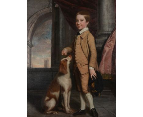 English School (18th century)   Portrait of the young Thomas Tyndall (1764-1804), training his spaniel   Oil on canvas   130 