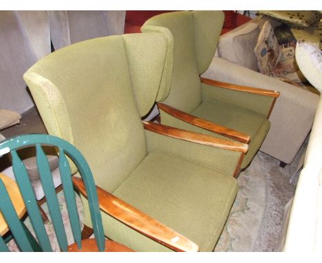 2 VINTAGE PARKER KNOLL WING BACK ARMCHAIRS