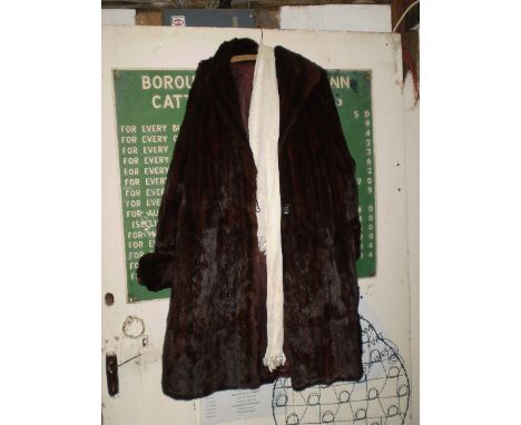 LADIES FUR COAT AND SCARF