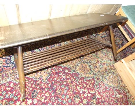 ERCOL COFFEE TABLE WITH MAGAZINE SHELF BELOW