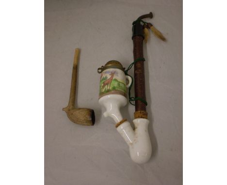 CLAY PIPE AND OPIUM PIPE