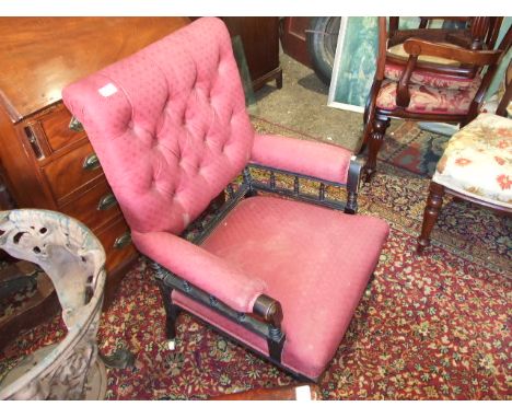 VICTORIAN BUTTON BACK ARMCHAIR