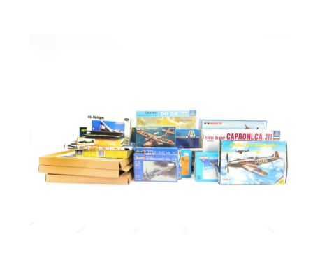 Thirty-three 1:72 scale model aircraft kits, including examples by Italeri, Novo, Contrail, Plastikovy and Maquette, all boxe