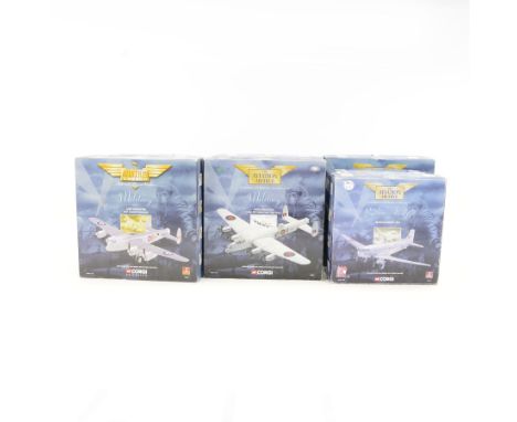 Twelve Corgi The Aviation Archive 1:144 scale diecast Berlin Airlift series and Military series aeroplane models, mostly Doug
