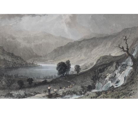 Local interest: Two coloured local scene engravings after Gasteineau and ALLOM, 'Skiddaw from Applethwaite' and Hawes-Water f