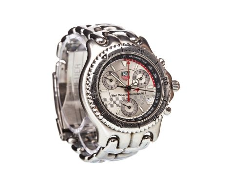 GENTLEMAN'S TAG HEUER WEST MCLAREN MERCEDES 98 EDITION SILVER ARROWS STAINLESS STEEL QUARTZ WRIST WATCH, originally purchased