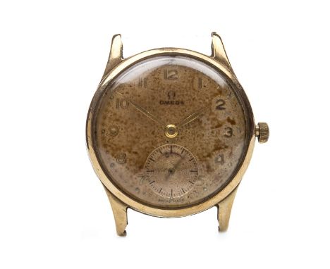 GENTLEMAN'S OMEGA NINE CARAT GOLD MANUAL WIND WRIST WATCH, early 1940s, signed Omega 15 jewel movement, the round dial with A