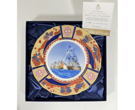A Royal Worcester limited edition Nelson Collection Battle of St Vincent collector's plate complete with original box and cer