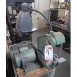 BURR KING 1" X 42" THREE WHEEL BELT GRINDER, MODEL 562, 3/4 HP, W/ WORK LIGHT