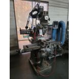 1982 SUPERMAX VERTICAL MILL, MODEL YC-1-1/2VS, NEWALL C80 DRO, 9" X 42" TABLE, POWER FEED, S/N