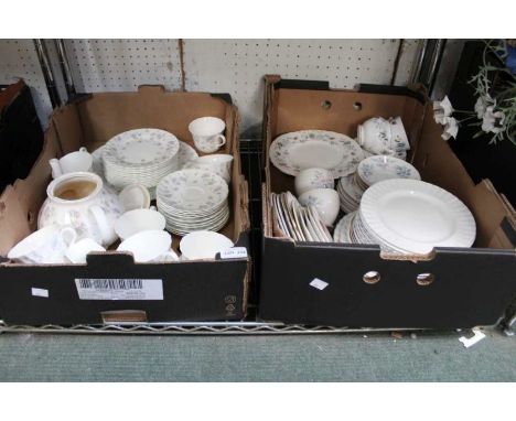 A box containing a Wedgwood fluted April flowers patterned tea service, together with another box of predominantly floral pat