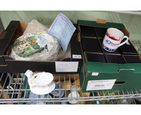 Nine boxed Royal Worcester commemorative mugs for forty years of Worcester Bosch Boilers Heating &amp; Hot water Comfort 2002