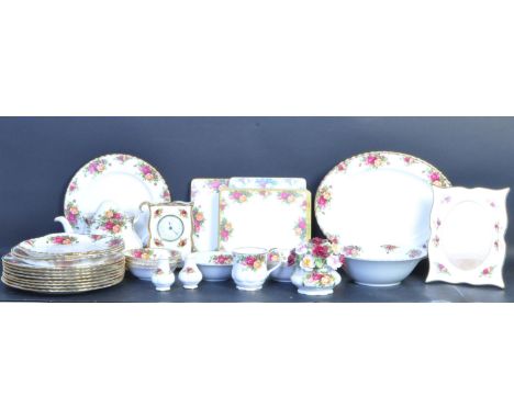 A large vintage 20th century Royal Albert Old Country Roses bone china tea and dinner service. The service comprising of teap
