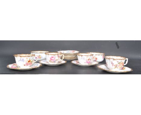 A collection of early 20th century Hammersley &amp; Co 'Dresden Spray' floral and gilded tea service pieces to include teacup