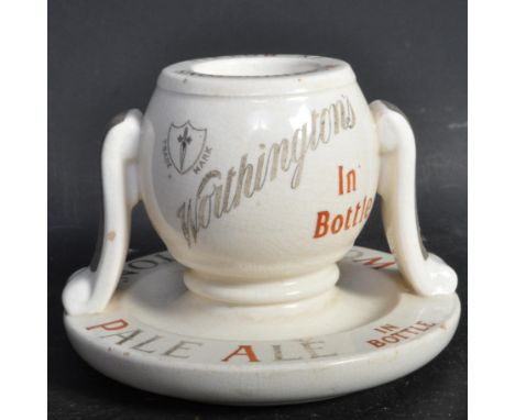 A vintage retro 20th century Royal Doulton 'Worthington's in a Bottle' ceramic china ash tray with hand painted details and m