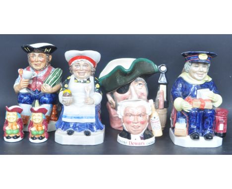 A collection of seven vintage 20th century Kevin Francis and Royal Doulton ceramic toby jugs.&nbsp;The lot including one "The