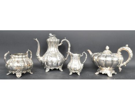 An assortment of Victorian 19th century silver plated items to include a silver plated large bachelors tea pot attributed to 