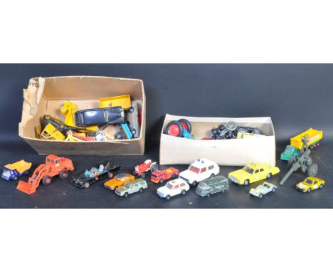 A collection of vintage 20th century diecast metal toy cars - varied. The lot to include a variety of sports cars, regular ca