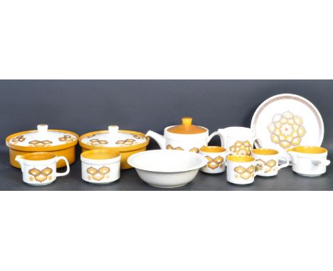 A large collection of vintage 1970s 20th century Royal Worcester Palissey stoneware dinner and tea service items to include t