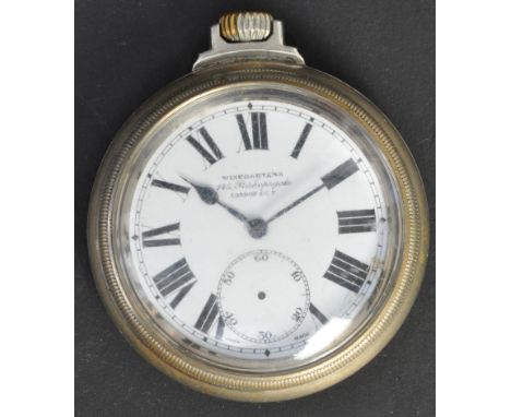 Winegarten - A vintage 20th century Winegarten Railway Regulator pocket watch having white enamelled face with roman numeral 