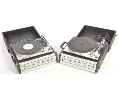 A collection of vintage 20th century audio HiFi equipment comprising of a two vintage Portograms. Model GL72 Stereo transcrip