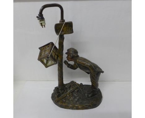 A Garroche French figure table lamp 