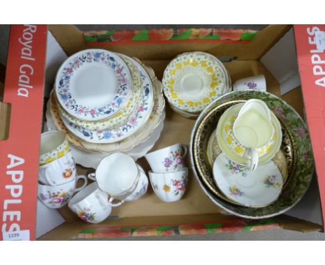 A box of mixed china, Paragon, Crown Derby, Wedgwood, Spode, etc. **PLEASE NOTE THIS LOT IS NOT ELIGIBLE FOR POSTING AND PACK