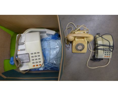 A collection of vintage telephones **PLEASE NOTE THIS LOT IS NOT ELIGIBLE FOR POSTING AND PACKING** 