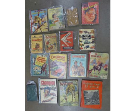 Vintage books and annuals, Daily Mail Boys Annual, Champion Annual For Boys, 1956 and 1968, etc. **PLEASE NOTE THIS LOT IS NO