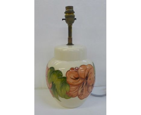 A Moorcroft Hibiscus table lamp base, 20.5cm 