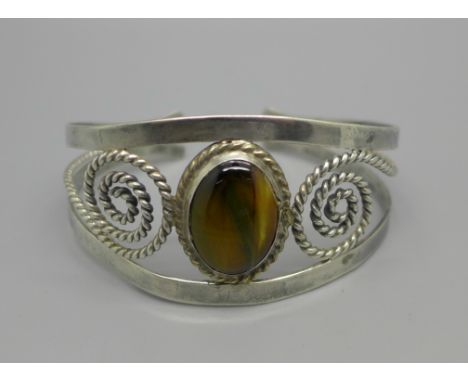 A Mexican silver bangle 
