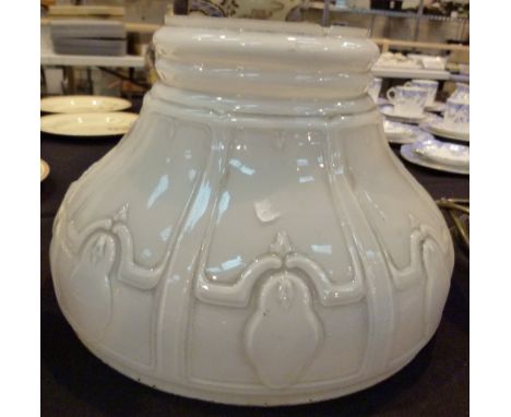 Large Victorian milk glass lamp shade 
