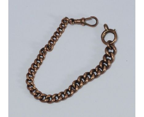 A 9ct gold short Curb-Link Albert chain bracelet 21.38g 