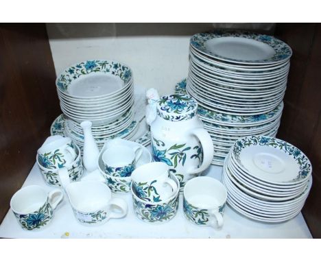 SECTION 15. An 80-piece Midwinter 'Spanish Garden' pattern part-tea, coffee and dinner service, comprising cups, a coffee pot
