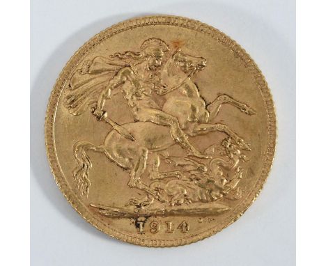 A George V 1914 gold sovereign 