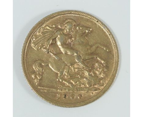 An Edward VII gold half-sovereign, 1906 
