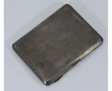 A rectangular silver and silver-gilt pocket cigarette case, with engine-turned outer decoration, gilt interior, Chester, 1926