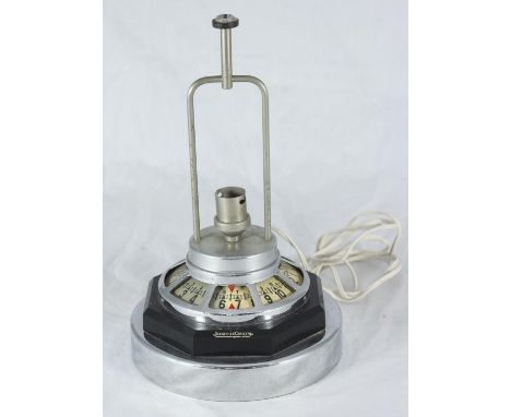 A Jaeger Le Coultre electric novelty table clock-globe-lamp, (lacking globe) 