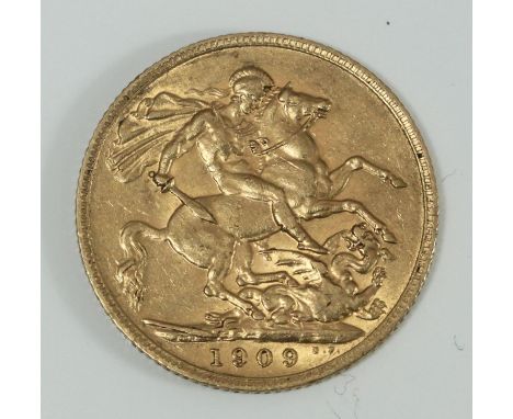 An Edward VII gold sovereign, 1909 