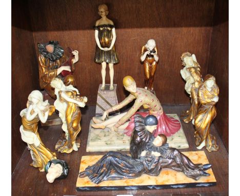 SECTION 46.  A set of four reproduction Art Deco composite figures modelled as classical maidens together with five other Art