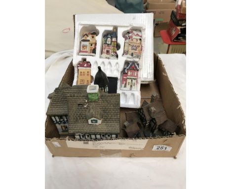 Quantity of bisque Christmas decorations and cottage ornament
